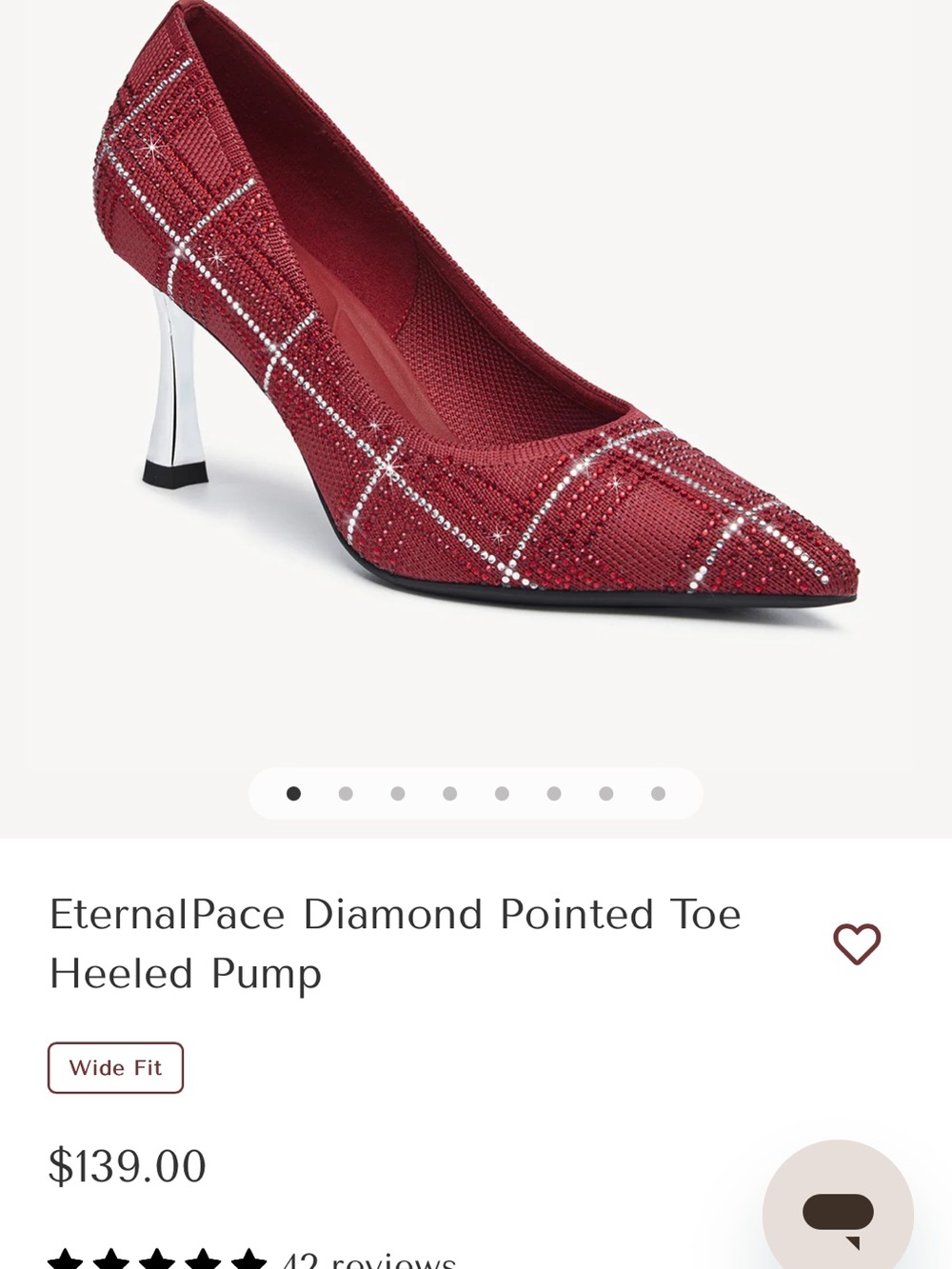 Red Rhinestone Plaid Pointed Stiletto Pumps - Picture 6 of 6